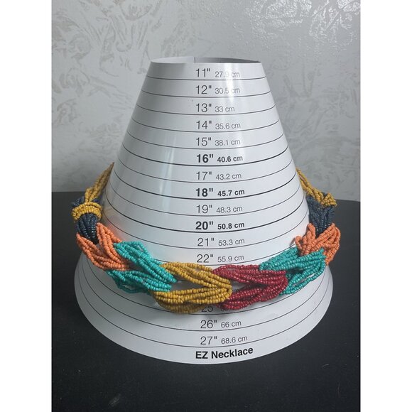 Multicolor Beaded Statement Necklace With Adjustable Lobster Clasp - Picture 2 of 4